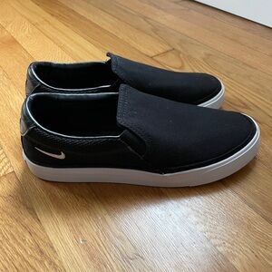 Nike Black and White Slip-On Sneakers